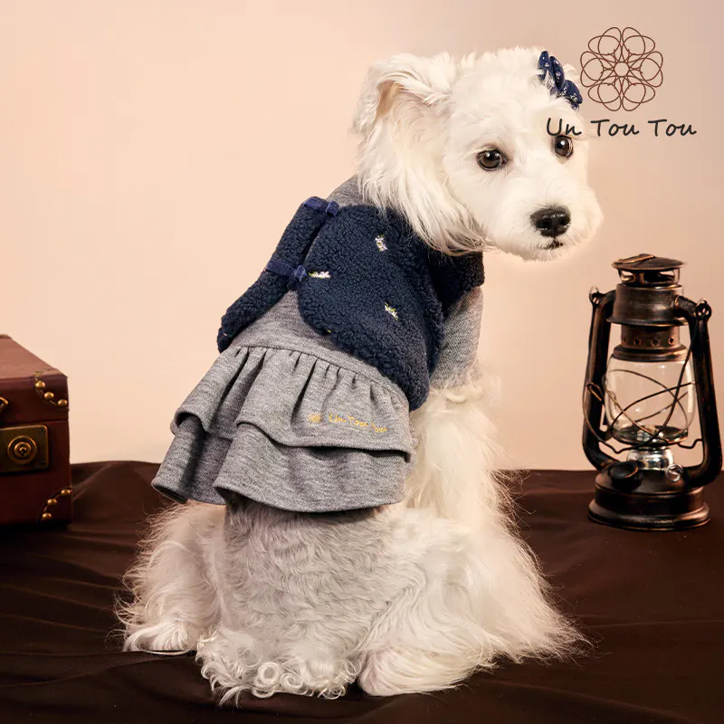 Ditsy Floral Plush Pet Dress · UT25066 product view 4