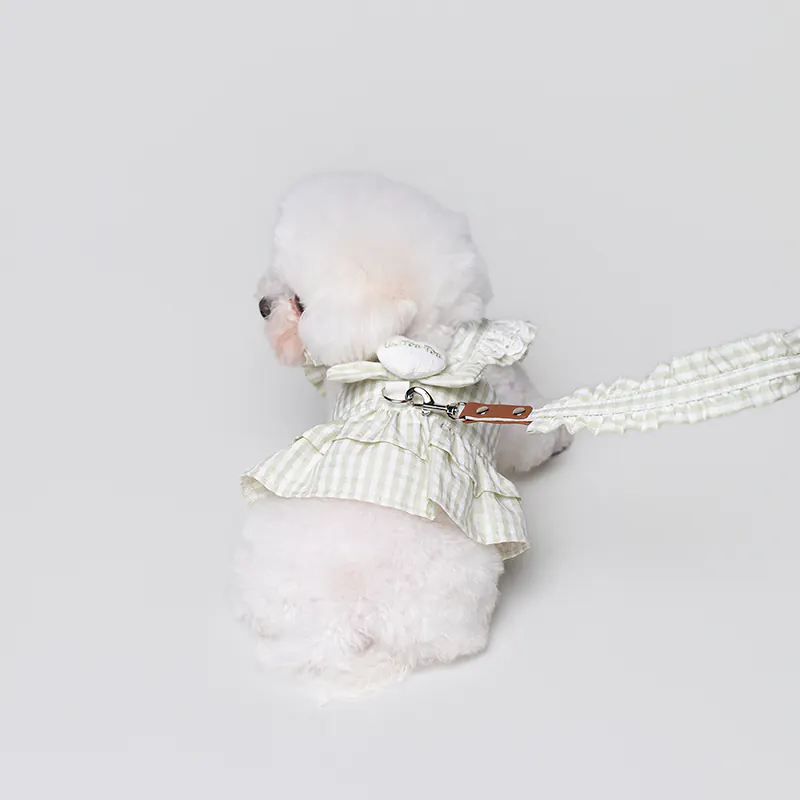 Plaid Ruffle Dog Lead · UT269159 product view 2
