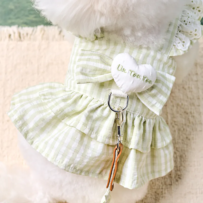 Plaid Ruffle Dog Lead · UT269159 product view 3
