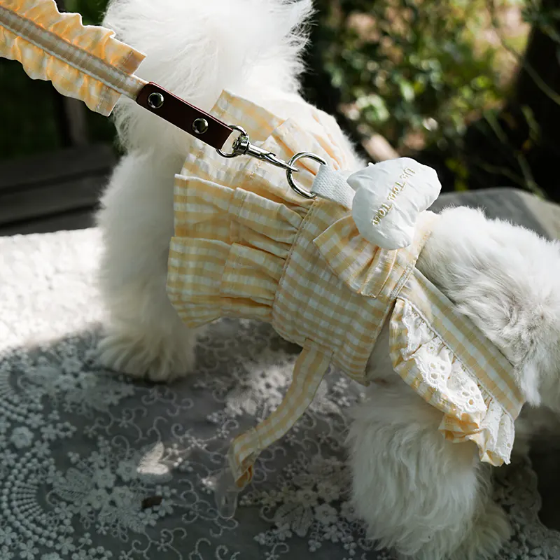Plaid Ruffle Dog Lead · UT269159 product view 4